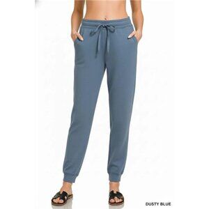 Zenana Drawstring Scuba Joggers with Pockets
